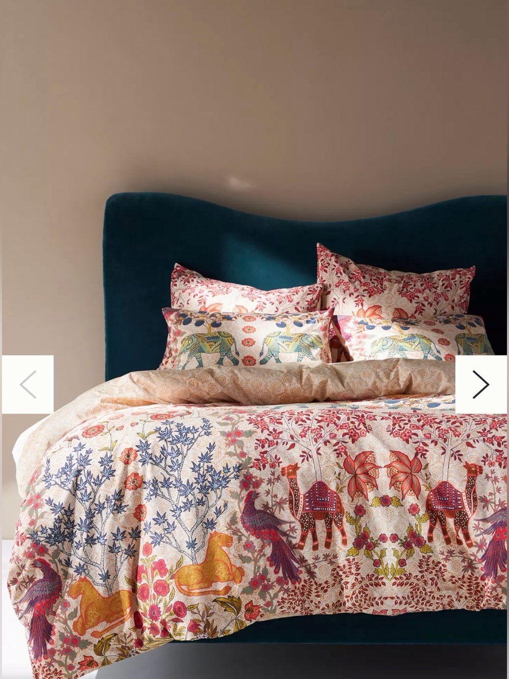 Anthropologie Matteo Organic Percale Duvet Cover King Desert Garden NWOT